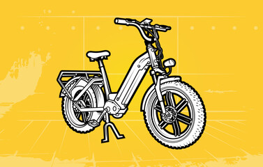 Fototapeta na wymiar vector illustration of electric bike