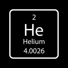 Helium symbol. Chemical element of the periodic table. Vector illustration.