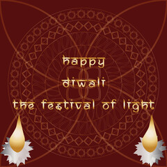 Happy Diwali With Free Vector