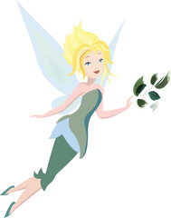 Forest fairy on a transparent background. 
