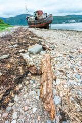 Old Shipwreck called the Old Boat of Caol,Corpach,Lochaber,Scotland,UK.