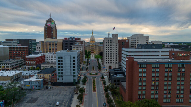 Lansing Michigan Cityscape at Night 