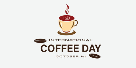 Vector illustration of International Coffee Day. Suitable for greeting card