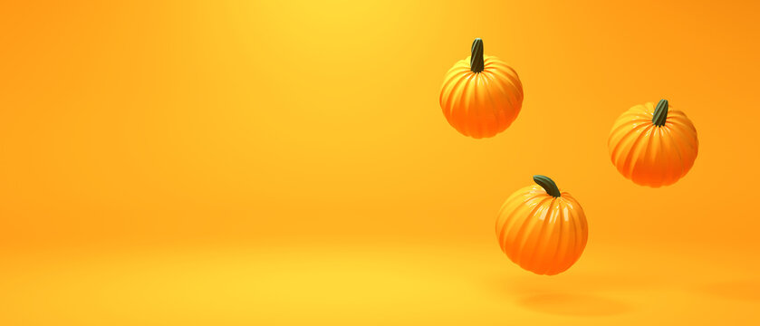 Autumn pumpkins - Harvest and Thanksgiving theme - 3D render