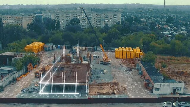 Time lapse. Construction site progress.
