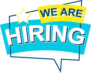 we are hiring job vacancy outsource hire creative employee recruitment template bubble speech