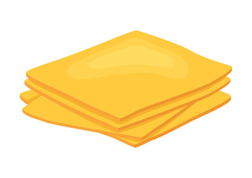 Yellow sliced cheese icon vector. Pile of cheese slices icon isolated on a white background. Dairy product drawing
