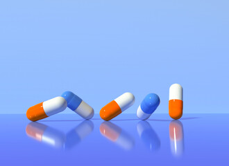 Pharmaceutical medicine capsules - Healthcare theme - 3D render