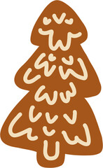 doodle freehand sketch drawing of ginger bread cookie.