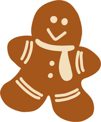 doodle freehand sketch drawing of ginger bread cookie.