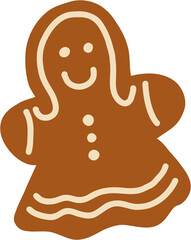 doodle freehand sketch drawing of ginger bread cookie.