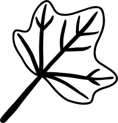 simplicity maple leaf freehand drawing flat design.