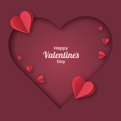 Happy Valentines day paper cut