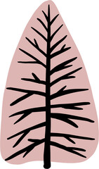 simplicity pine tree freehand drawing flat design.