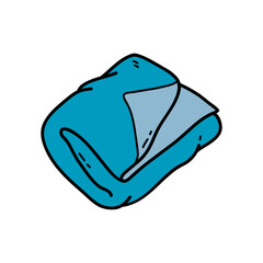 Vector icon illustration of doodle baby blanket 