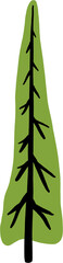 simplicity pine tree freehand drawing flat design.