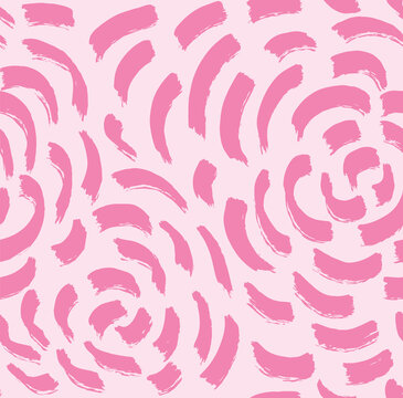 Gentle abstract seamless pattern background with pink irregular brush strokes. Cute feminine wallpaper, backdrop for Breast Cancer Awareness Month, 8th of March Women Day, Mothers Day.