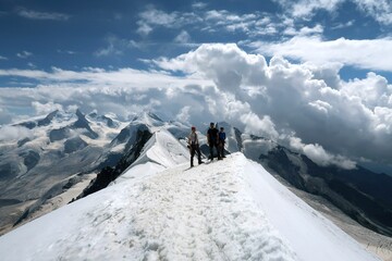 Multi day summer expedition through some glaciers in the alps. On the Monterosa massif starting...