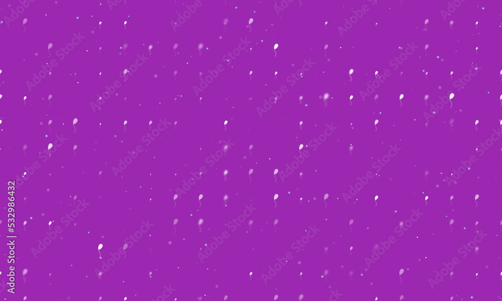 Poster seamless background pattern of evenly spaced white balloon symbols of different sizes and opacity. v