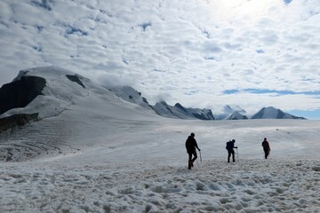 Multi day summer expedition through some glaciers in the alps. On the Monterosa massif starting...