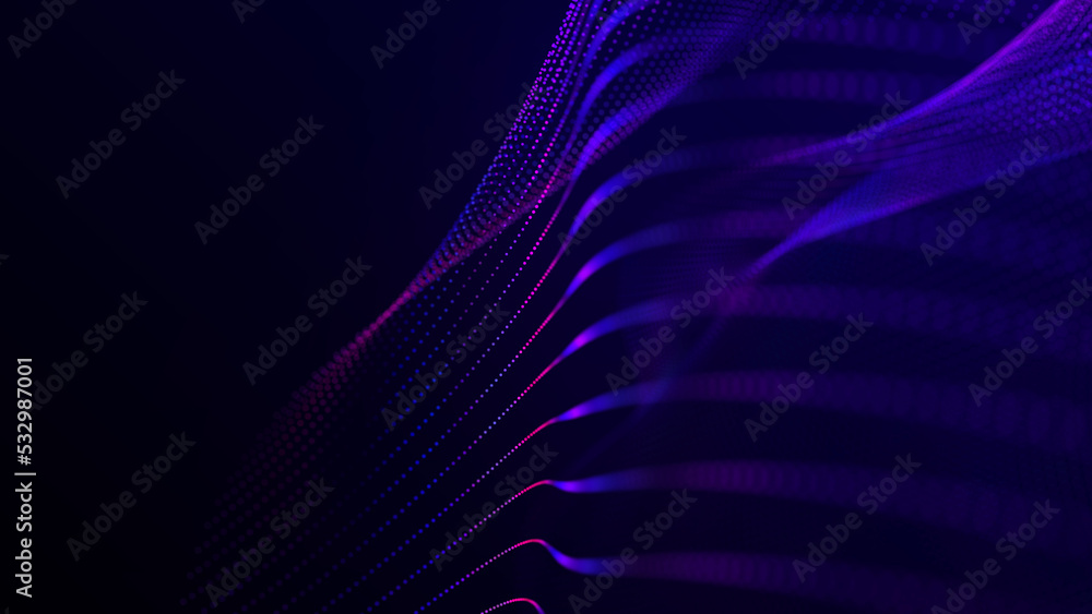 Poster digital technology background. dynamic wave of glowing points. futuristic background for presentatio