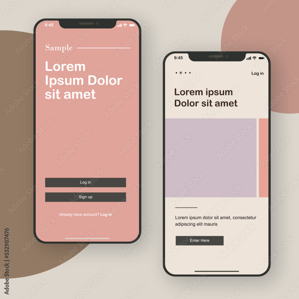 Wall mural minimalist concept ui or ux design app