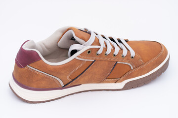 BROWN sneakers sport shoe , stitching detail on sport shoes
