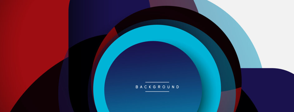 Vector round shapes circles minimal geometric background. Vector illustration for wallpaper banner background or landing page