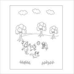 funny dog coloring page for kids