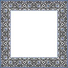 Vintage pattern stylish square frame islamic polygon geometry cross