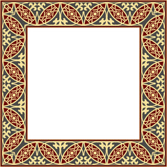 Vintage botanic garden retro pattern stylish square frame