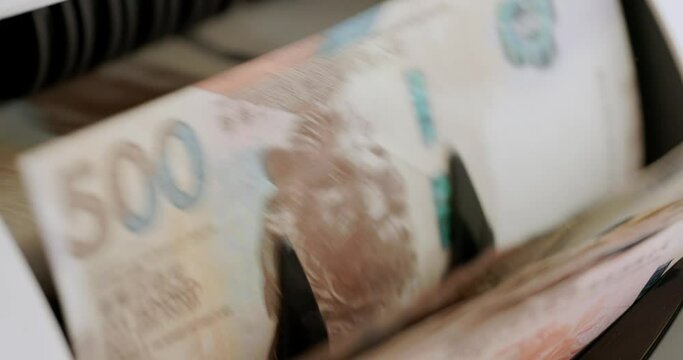 Electronic money counter machine count Hong Kong banknote