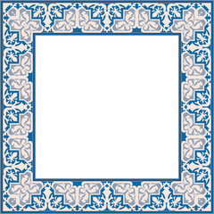Vintage botanic garden retro pattern stylish square frame