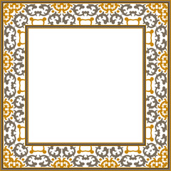 Vintage botanic garden retro pattern stylish square frame
