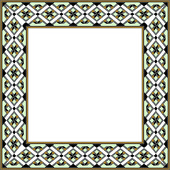 Vintage pattern stylish square frame geometry square cross