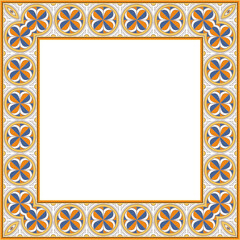 Vintage botanic garden retro pattern stylish square frame