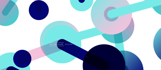 Abstract background. Round dots connected by lines. Trendy techno business template for wallpaper, banner, background or landing