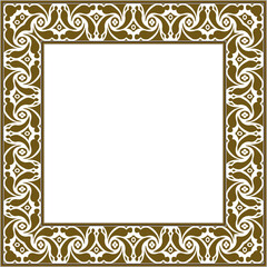 Vintage pattern stylish square frame golden spiral swirl