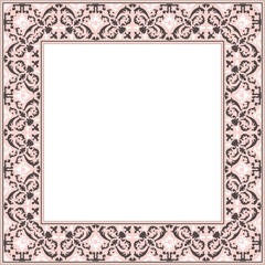 Vintage botanic garden retro pattern stylish square frame