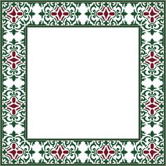 Vintage pattern stylish square frame retro botanic garden plant flower leaf