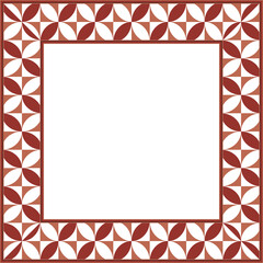 Vintage pattern stylish square frame retro geometry curve cross