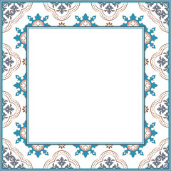 Vintage botanic garden retro pattern stylish square frame