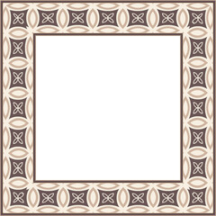 Vintage botanic garden retro pattern stylish square frame