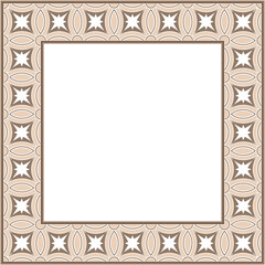 Vintage botanic garden retro pattern stylish square frame