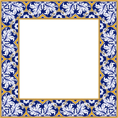 Vintage botanic garden retro pattern stylish square frame