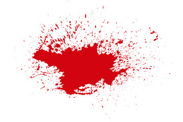 horror illustration abstract silhouette red paint splash, blood stain isolated on blank space.
