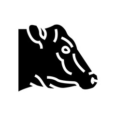 cow animal zoo glyph icon vector. cow animal zoo sign. isolated symbol illustration