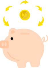 Croatia Flag hand drawn,Croatian kuna hand drawn