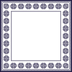 Vintage botanic garden retro pattern stylish square frame