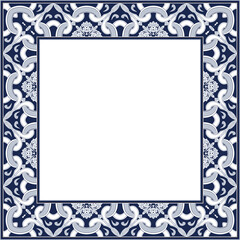 Vintage botanic garden retro pattern stylish square frame